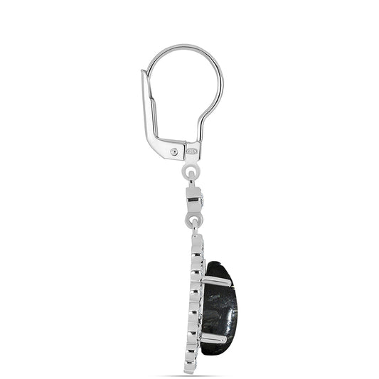 Pendientes de Plata con Jaspe Picasso y Topacio Blanco