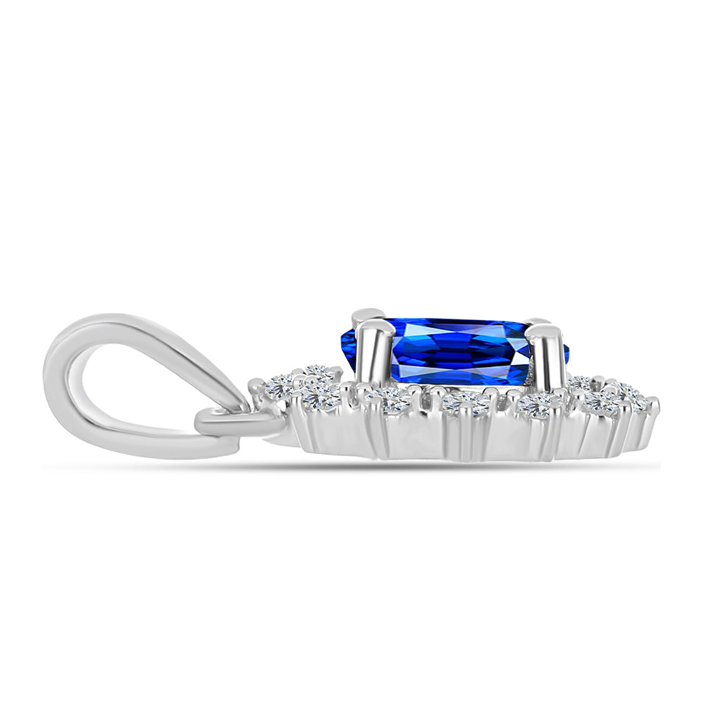 Colgante de Plata con Zafiro Azul Australiano y Topacio Blanco 2 