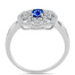 Anillo de Plata con Zafiro Azul Australiano y Topacio Blanco