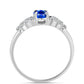 Anillo de Plata con Zafiro Azul Australiano y Topacio Blanco