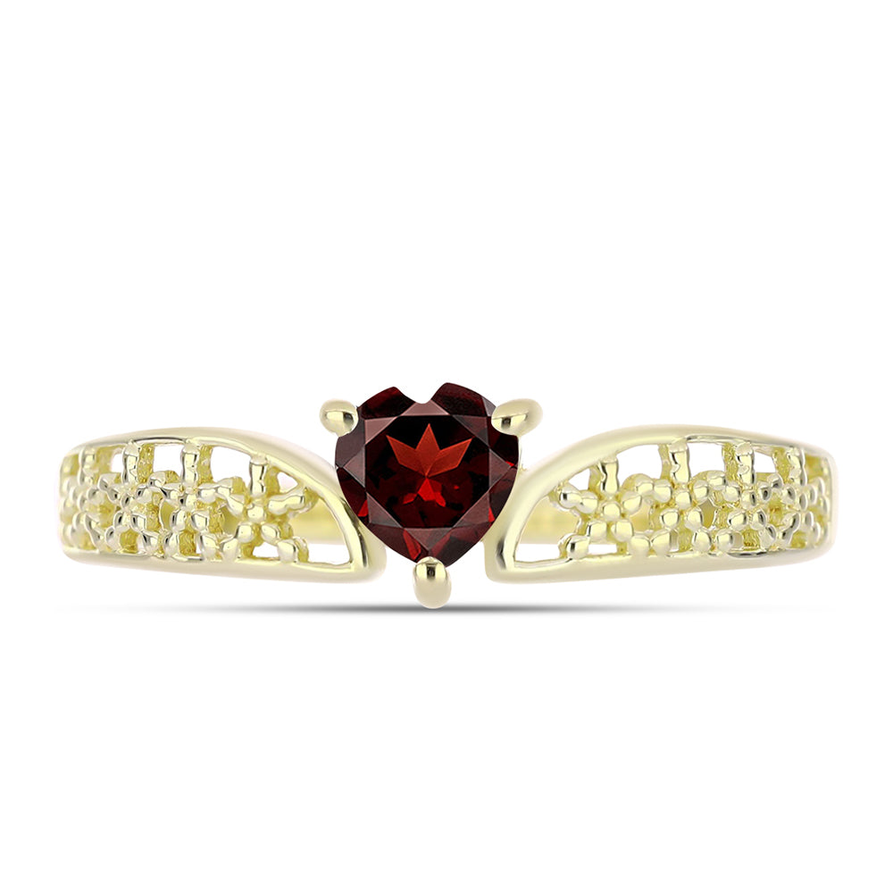 Anillo de Plata Bañada en Oro con Granate Barton 1 