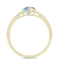 Anillo de Plata Bañada en Oro con Moisanita hielo