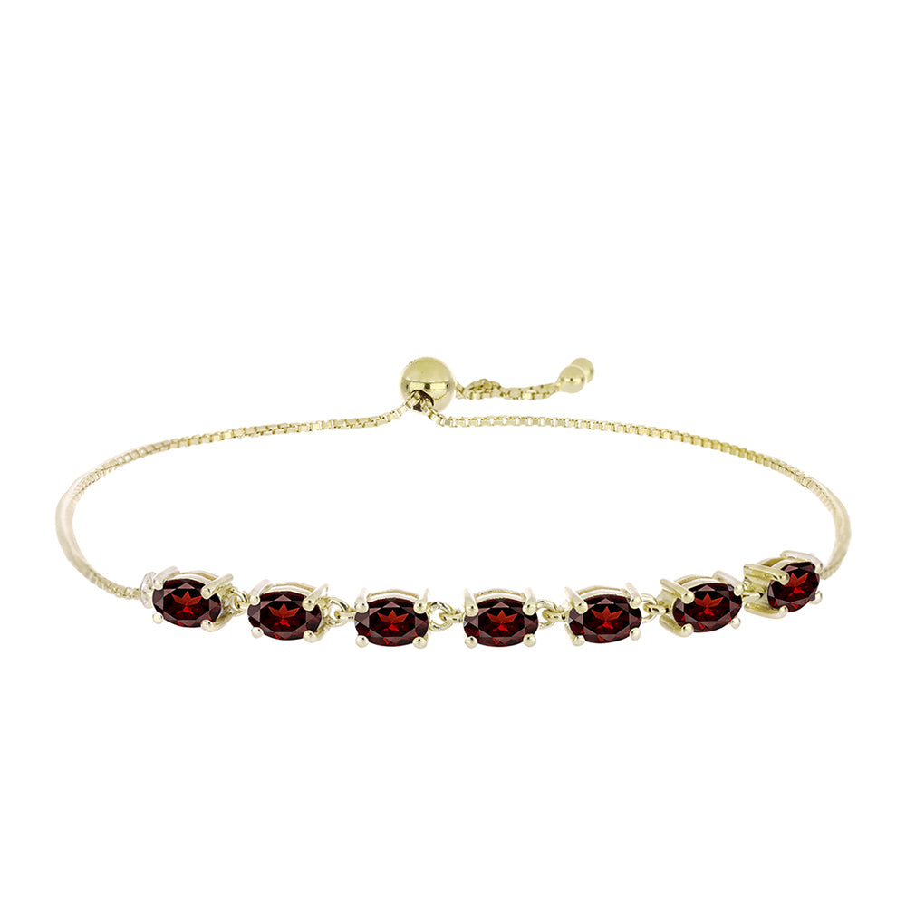 Pulsera de Plata Bañada en Oro con Granate Barton 1 
