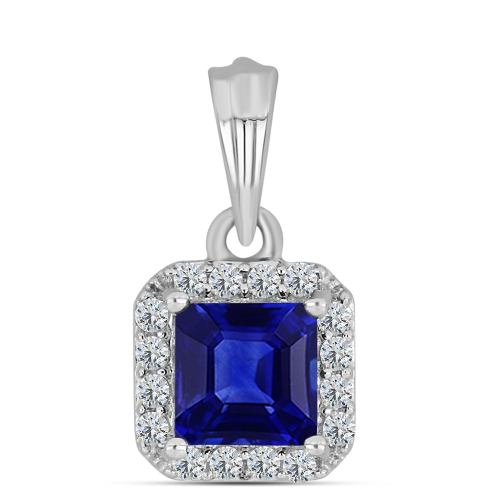 Colgante de Plata con Zafiro Azul Australiano y Topacio Blanco 1 