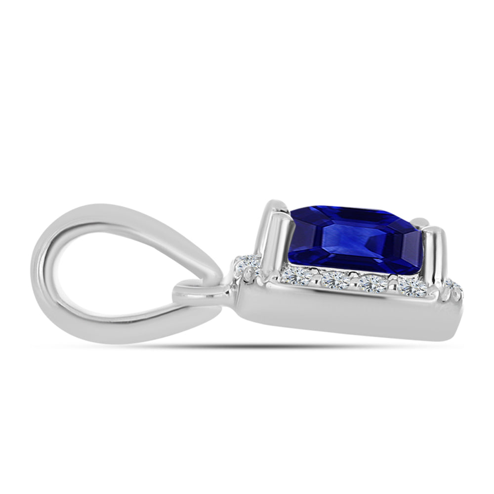 Colgante de Plata con Zafiro Azul Australiano y Topacio Blanco 2 