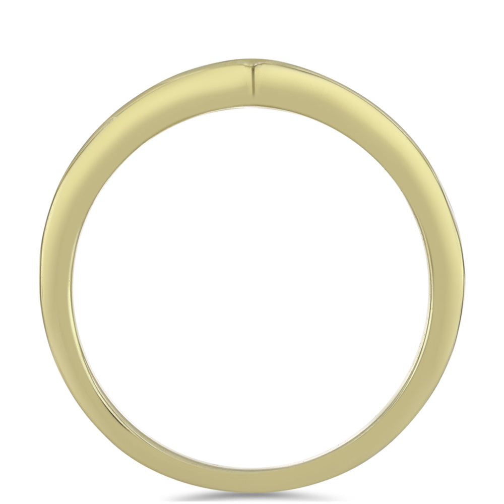 Anillo de Plata Bañada en Oro con Moisanita hielo