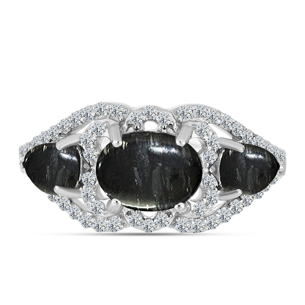 Anillo de Plata con Jaspe Picasso y Topacio Blanco 1 