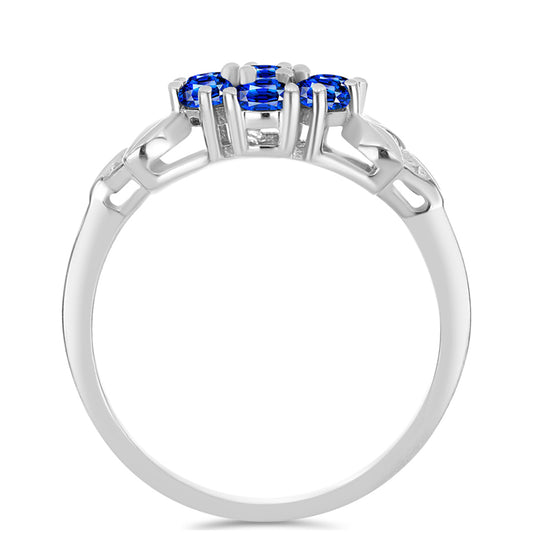 Anillo de Plata con Zafiro Azul Australiano