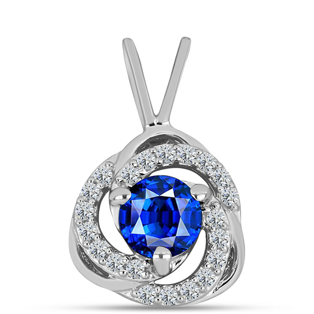 Colgante de Plata con Zafiro Azul Australiano y Topacio Blanco 1 