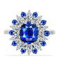Anillo de Plata con Zafiro Azul Australiano y Topacio Blanco