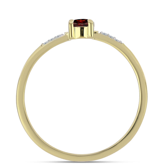 Anillo de Plata Bañada en Oro con Granate Barton y Topacio Blanco