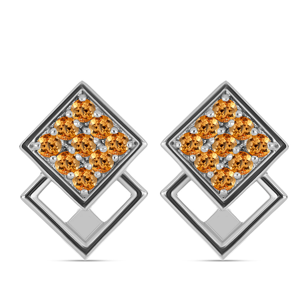 Pendientes de Plata con Topacio amarillo imperial 1 