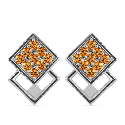 Pendientes de Plata con Topacio amarillo imperial