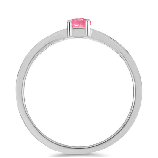 Anillo de Plata con Ópalo Rosa de Lega Dembi