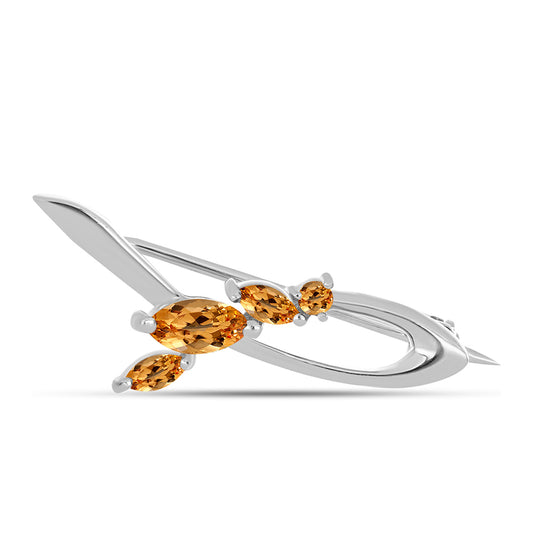 Broche de Plata con Topacio amarillo imperial