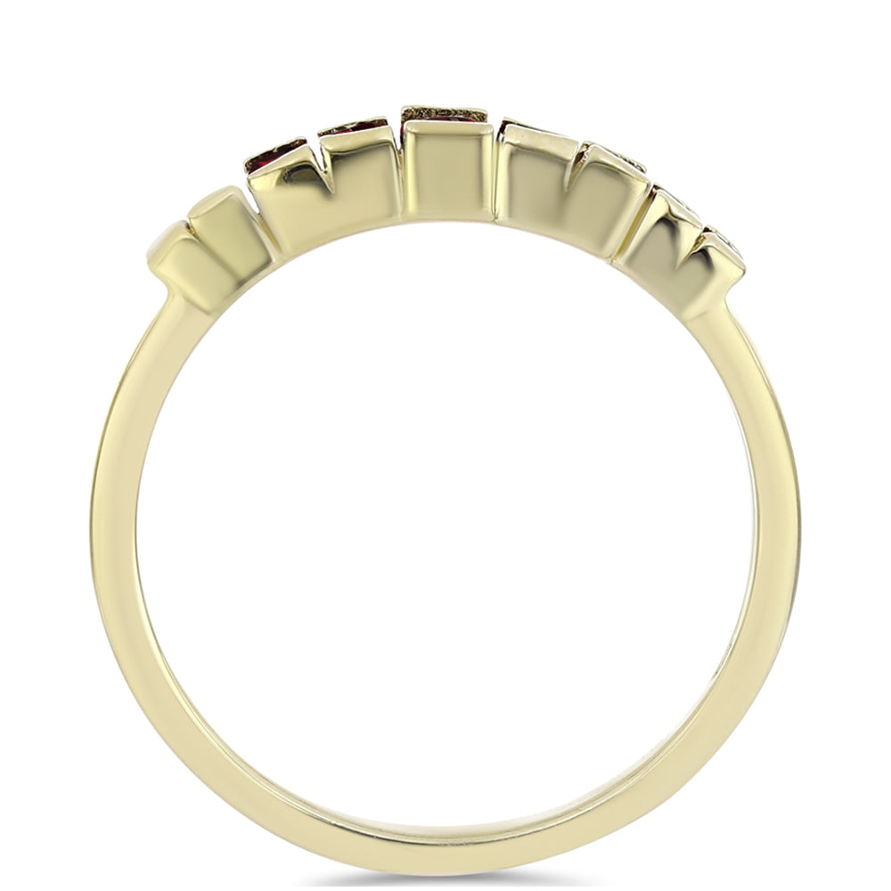 Anillo de Plata Bañada en Oro con Granate Barton 2 