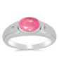 Anillo de Plata con Ópalo Rosa de Lega Dembi y Topacio Blanco