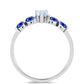 Anillo de Plata con Zafiro Azul Australiano y Piedra Lunar Arco Iris