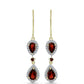 Pendientes de Plata Bañada en Oro con Granate Barton y Topacio Blanco