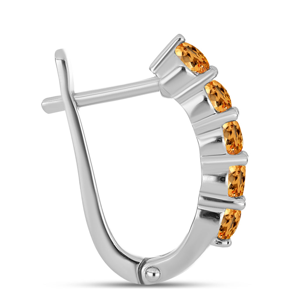 Pendientes de Plata con Topacio amarillo imperial 2 