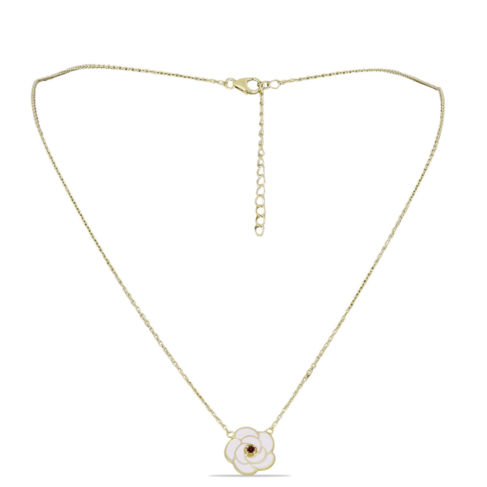 Collar de Plata Bañada en Oro con Granate Barton 1 