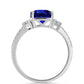 Anillo de Plata con Zafiro Azul Australiano y Topacio Blanco
