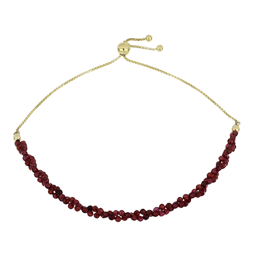 Pulsera de Plata Bañada en Oro con Granate Barton 1 