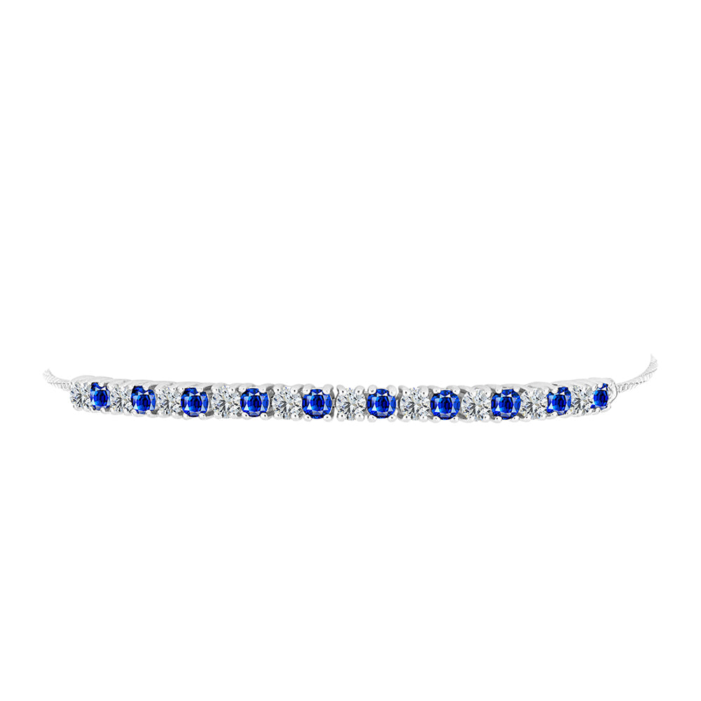 Pulsera de Plata con Zafiro Azul Australiano y Topacio Blanco 2 