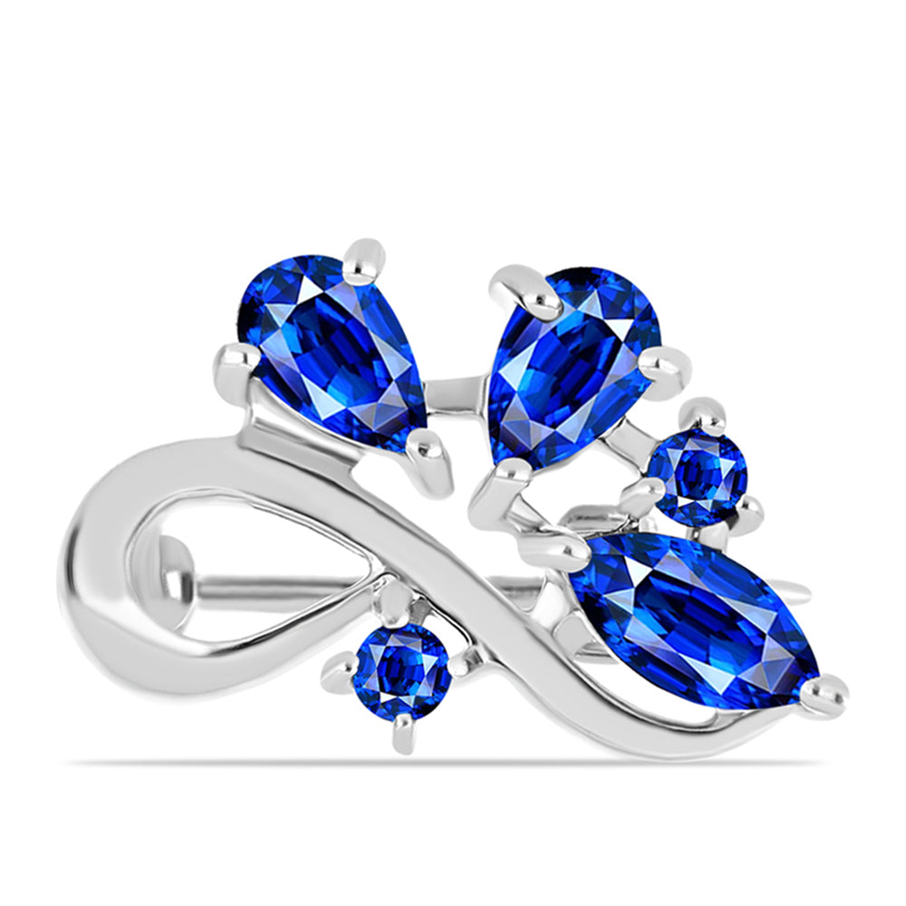 Broche de Plata con Zafiro Azul Australiano