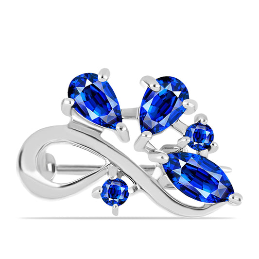 Broche de Plata con Zafiro Azul Australiano