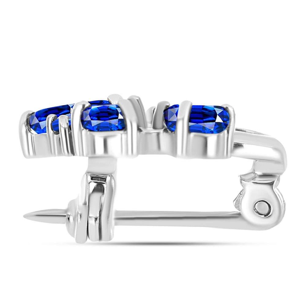 Broche de Plata con Zafiro Azul Australiano