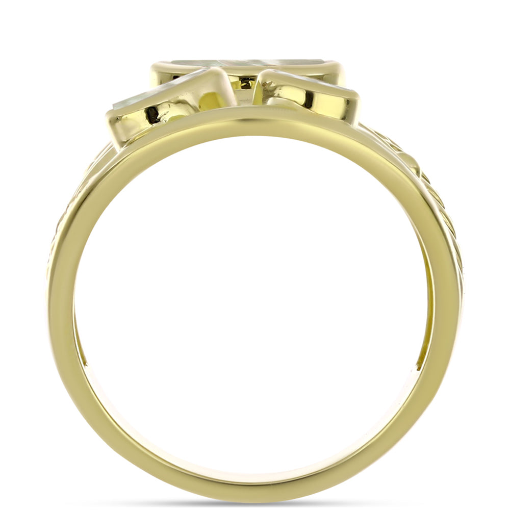 Anillo de Plata Bañada en Oro con Madreperla 2 