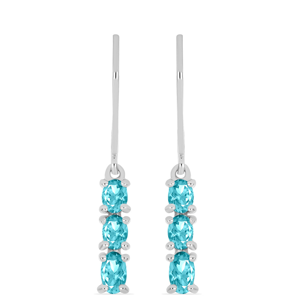 Pendientes de Plata con Cuarzo Paraiba 1 