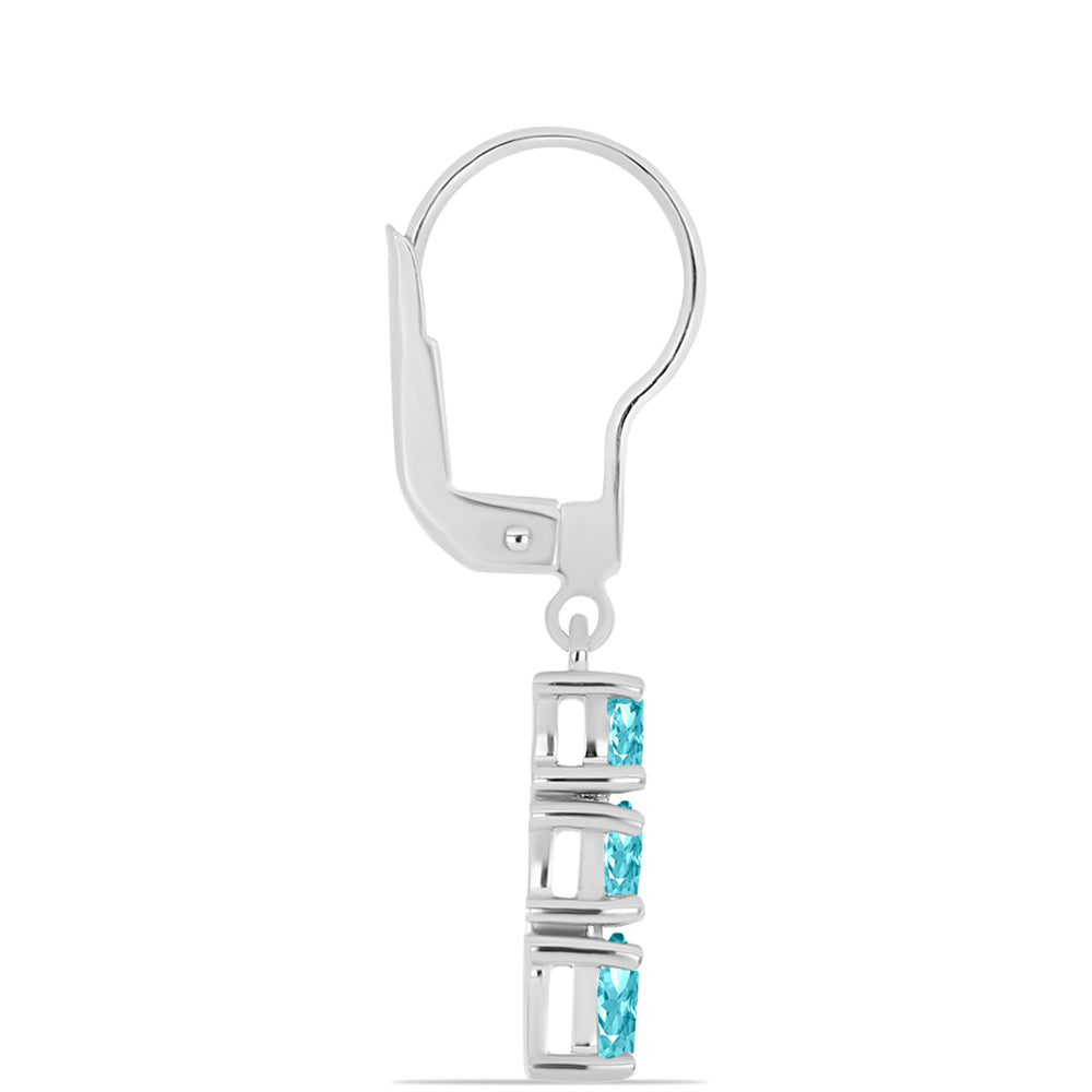 Pendientes de Plata con Cuarzo Paraiba 2 