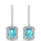 Pendientes de Plata con Cuarzo Paraiba y Topacio Blanco