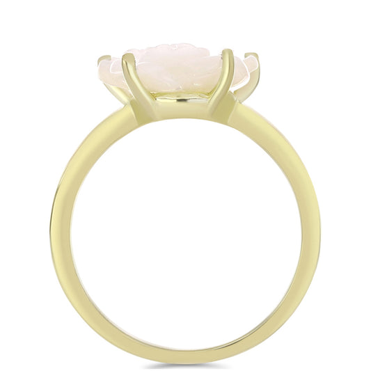 Anillo de Plata Bañada en Oro con Madreperla