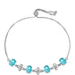 Pulsera de Plata con Cuarzo Paraiba y Topacio Blanco