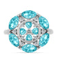 Anillo de Plata con Cuarzo Paraiba y Topacio Blanco