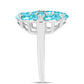 Anillo de Plata con Cuarzo Paraiba y Topacio Blanco