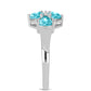 Anillo de Plata con Cuarzo Paraiba y Topacio Blanco