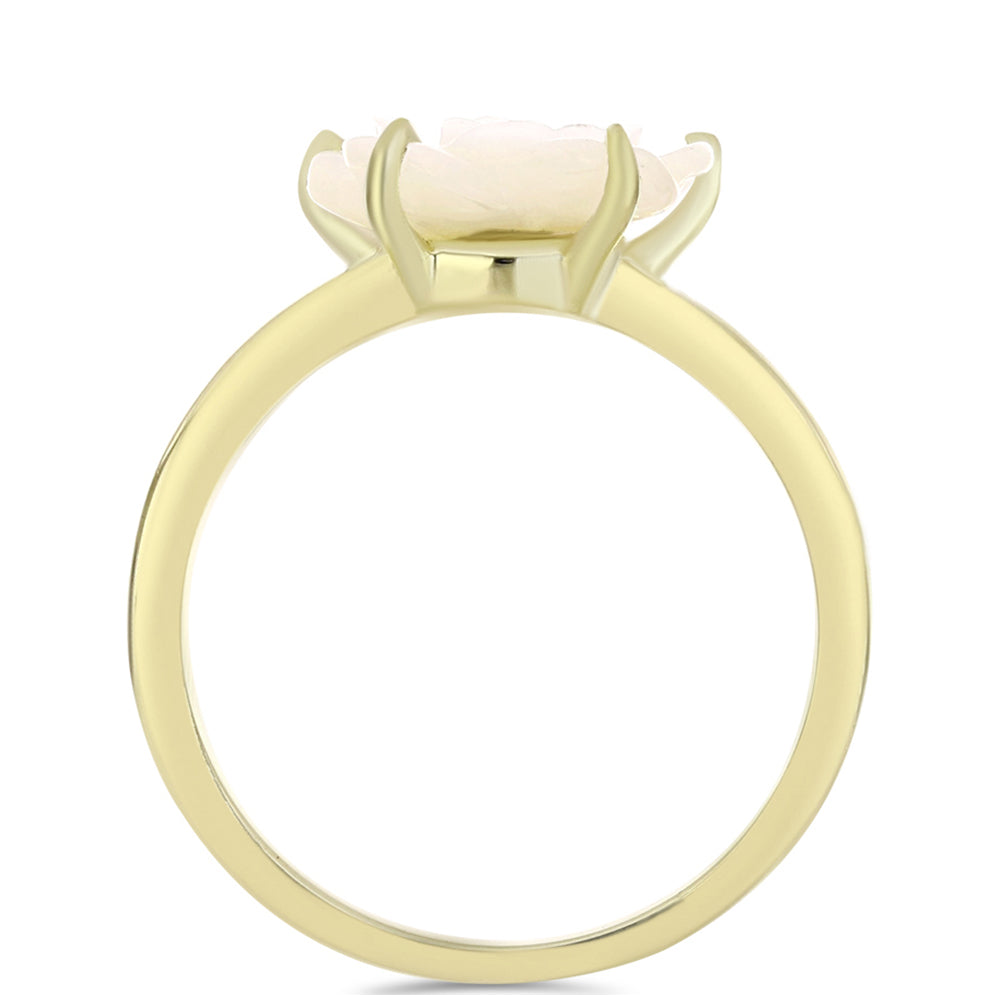 Anillo de Plata Bañada en Oro con Madreperla