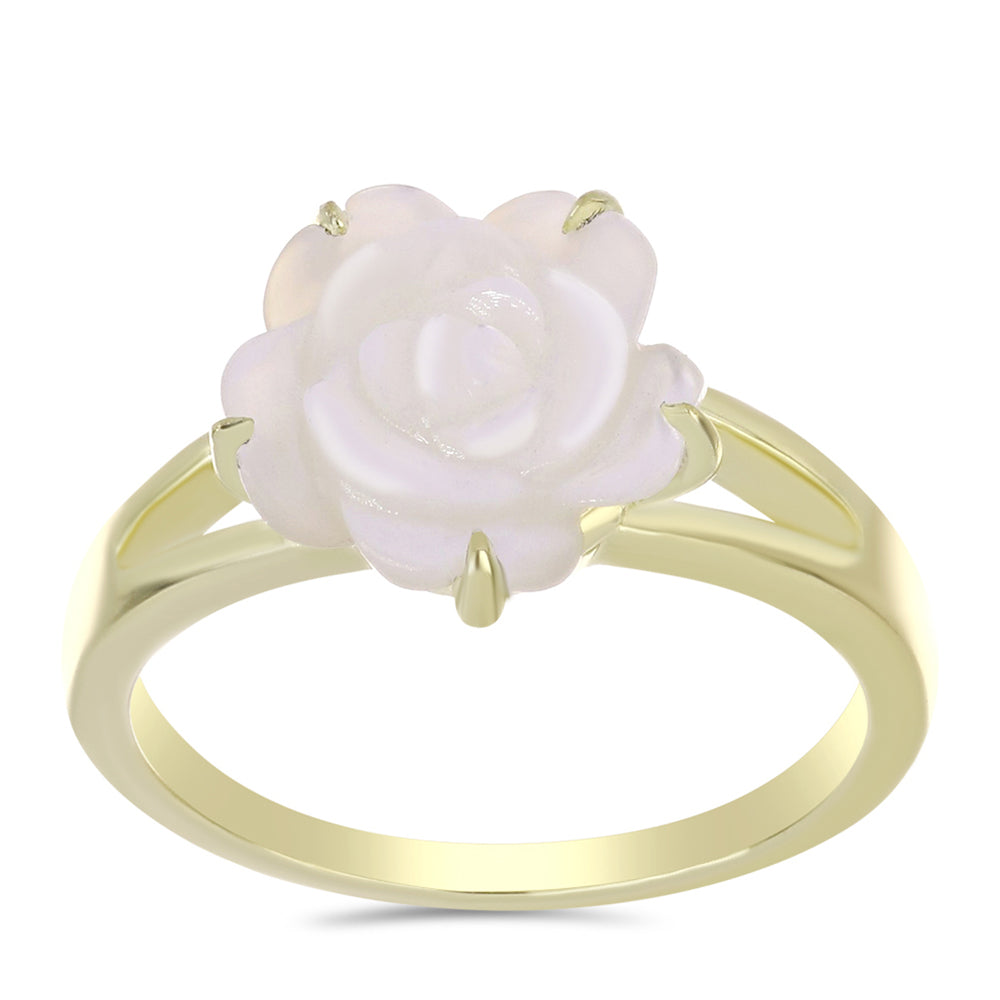 Anillo de Plata Bañada en Oro con Madreperla 3 