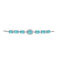 Pulsera de Plata con Cuarzo Paraiba y Topacio Blanco