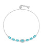 Pulsera de Plata con Cuarzo Paraiba y Topacio Blanco