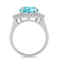 Anillo de Plata con Cuarzo Paraiba y Topacio Blanco
