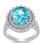 Anillo de Plata con Cuarzo Paraiba y Topacio Blanco