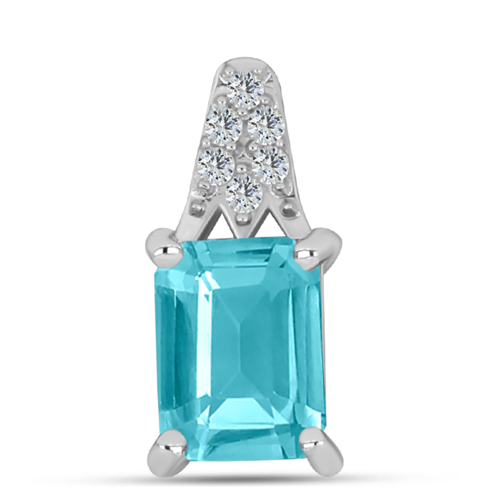 Colgante de Plata con Cuarzo Paraiba y Topacio Blanco