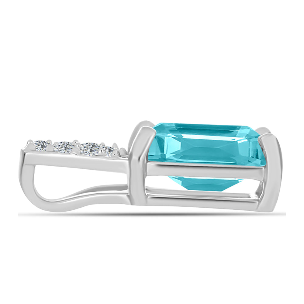 Colgante de Plata con Cuarzo Paraiba y Topacio Blanco