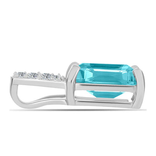 Colgante de Plata con Cuarzo Paraiba y Topacio Blanco
