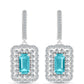 Pendientes de Plata con Cuarzo Paraiba y Topacio Blanco